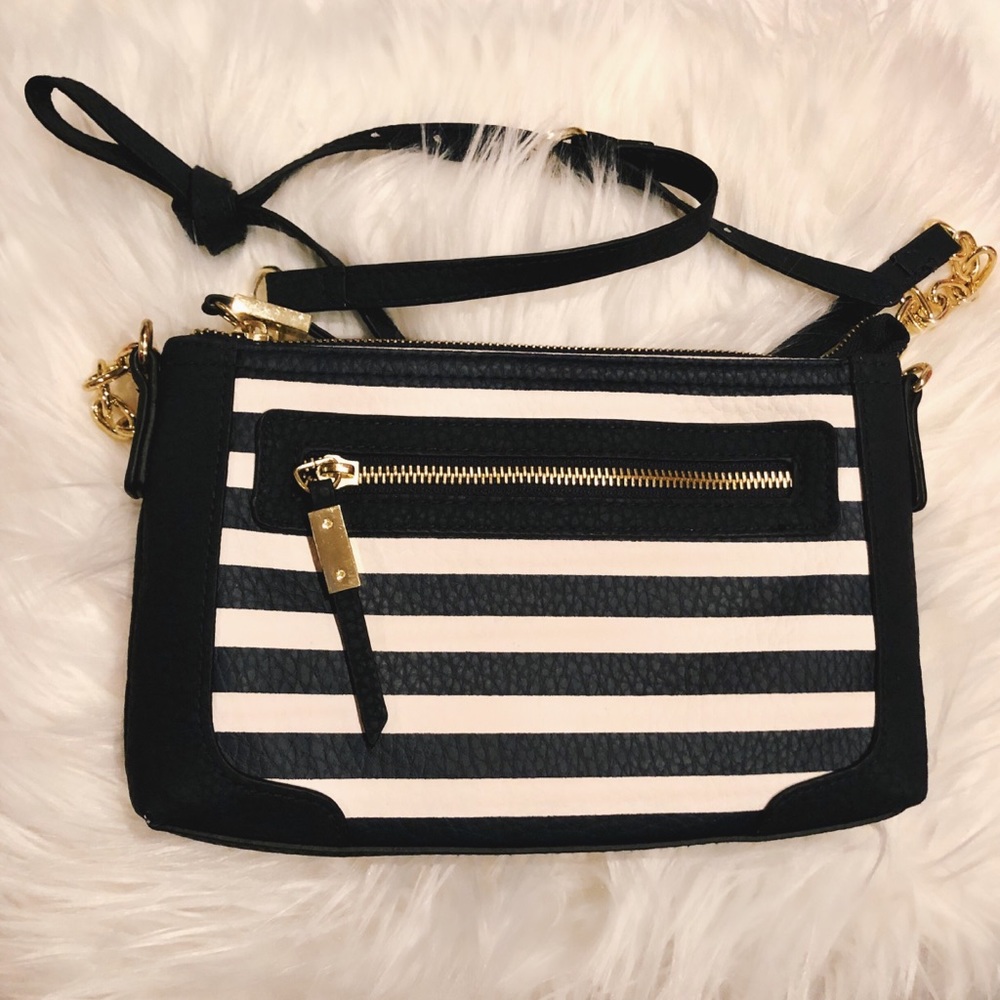 Blue and White Striped Bag